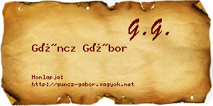 Güncz Gábor névjegykártya